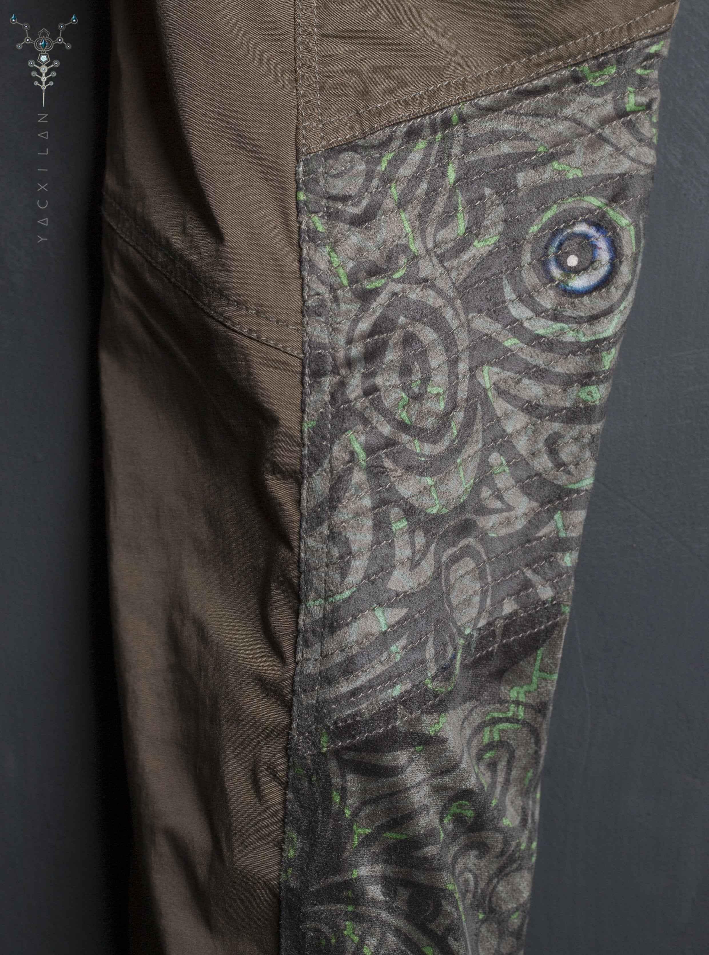 Pants Men ENKI Desertstorm / Cotton Fake leather patch - BALIWASKA Yacxilan Artwear