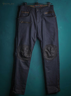 Pants Men - NEW BLACK WAXED DENIM - Yacxilan Artwear