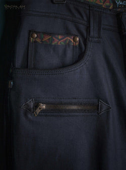 Pants Men - NEW BLACK WAXED DENIM - Yacxilan Artwear