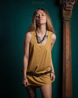 Tank Top Woman / Long John - Ocre Rayon MAYAZ - Yacxilan Artwear