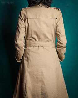 Coat Woman / Cotton Screenprinted - CLOUSEAU Sand TRIPIBO - Yacxilan Artwear