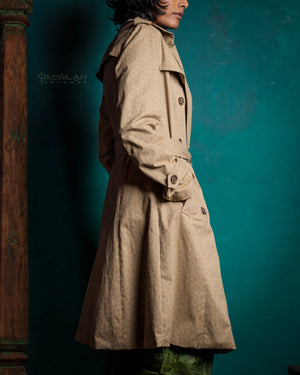 Coat Woman / Cotton Screenprinted - CLOUSEAU Sand TRIPIBO