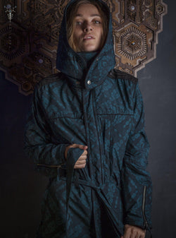 Coat Woman / Waterproof - Bottlegreen MAORIBONES - Yacxilan Artwear