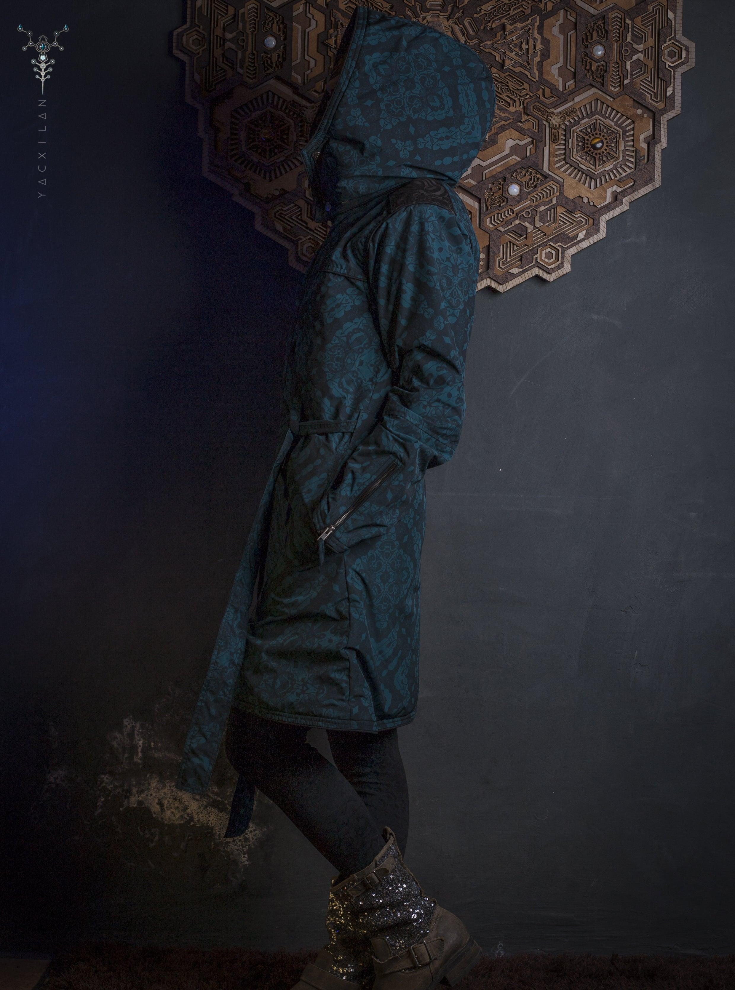 Coat Woman / Waterproof - Bottlegreen MAORIBONES Yacxilan Artwear