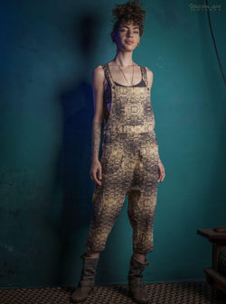 Overall Woman / Linen Printed - Yellow HEX - Yacxilan Artwear