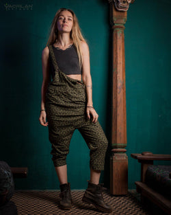 Overall Woman / Silk Slub - Olive TRIPIBO - Yacxilan Artwear