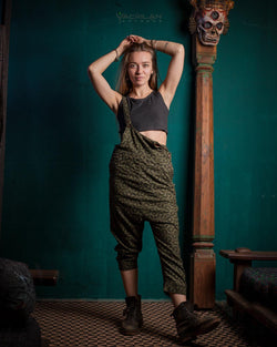 Overall Woman / Silk Slub - Olive TRIPIBO - Yacxilan Artwear