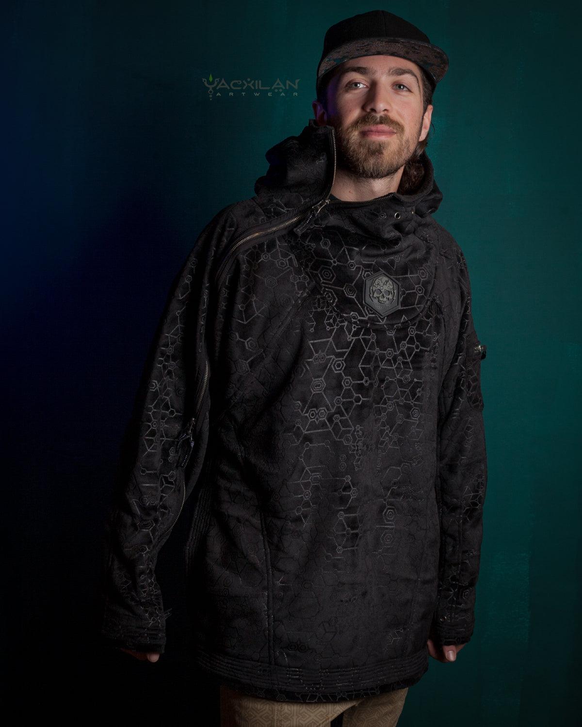 Hoodie Men / Oversized Velvet Polar - Black SHAMANKA - Yacxilan Artwear