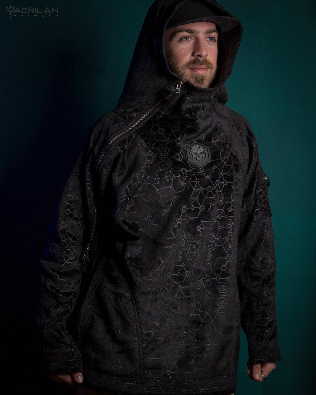 Hoodie Men / Oversized Velvet Polar - Black SHAMANKA - Yacxilan Artwear