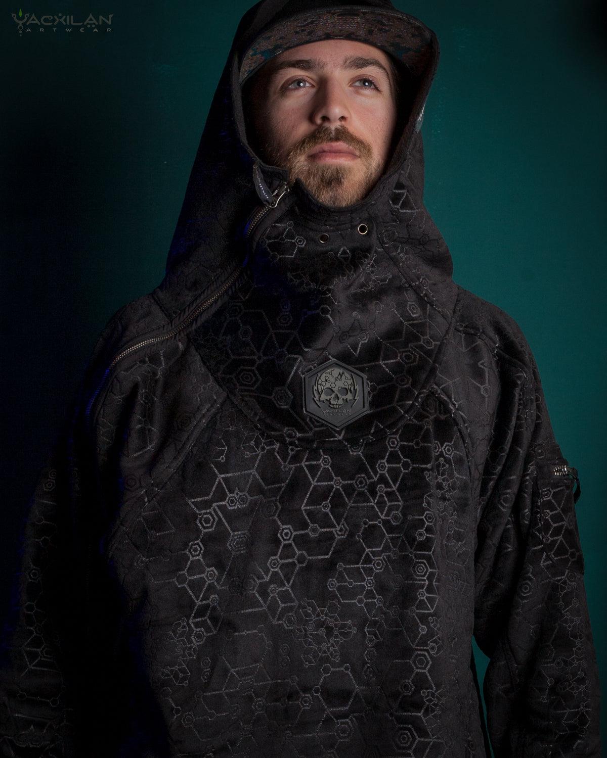 Hoodie Men / Oversized Velvet Polar - Black SHAMANKA - Yacxilan Artwear