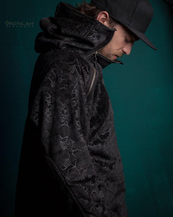 Hoodie Men / Oversized Velvet Polar - Black SHAMANKA - Yacxilan Artwear