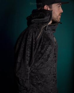 Hoodie Men / Oversized Velvet Polar - Black SHAMANKA - Yacxilan Artwear