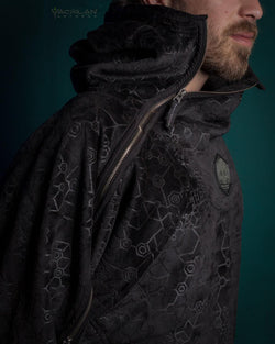 Hoodie Men / Oversized Velvet Polar - Black SHAMANKA - Yacxilan Artwear