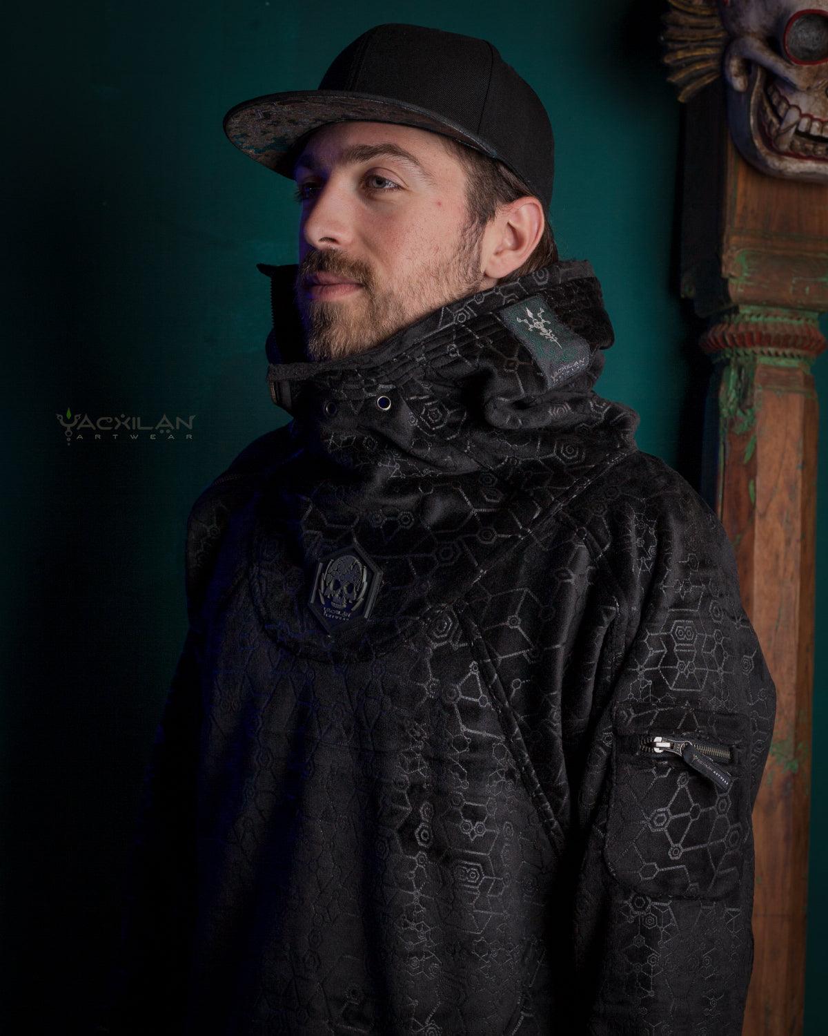 Hoodie Men / Oversized Velvet Polar - Black SHAMANKA - Yacxilan Artwear