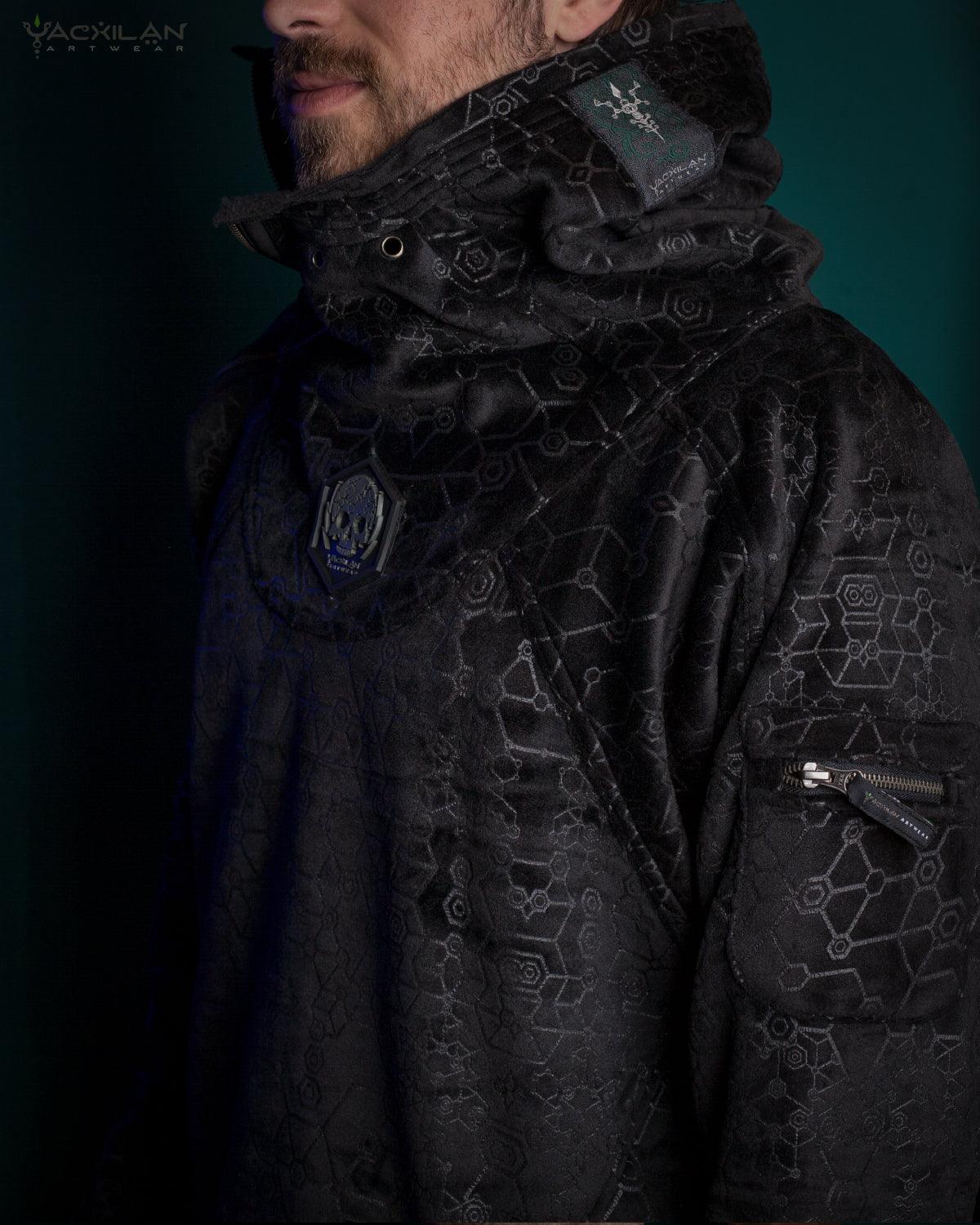 Hoodie Men / Oversized Velvet Polar - Black SHAMANKA - Yacxilan Artwear