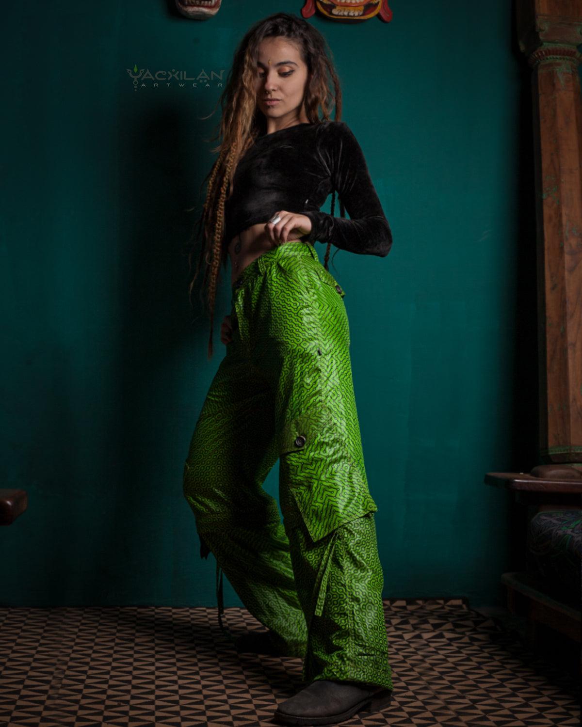 Pants Woman / Sky Alien Green - DMTICIOUS - Yacxilan Artwear