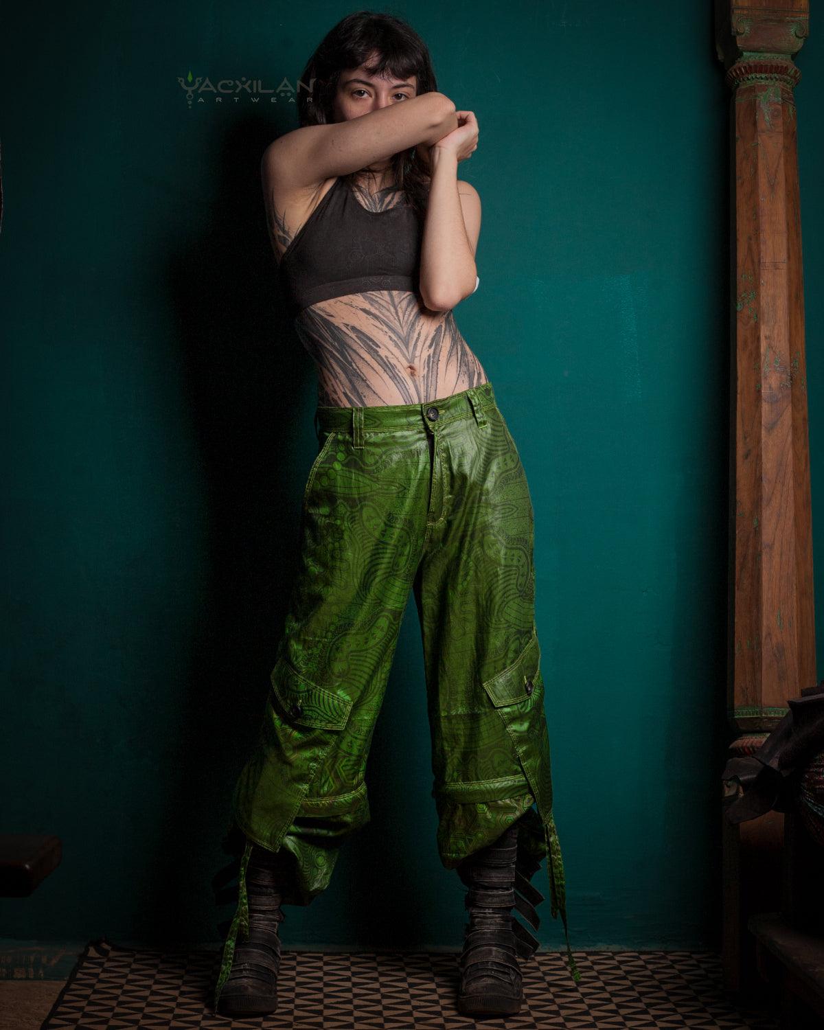 Pants Woman / Sky Alien Green - ATLANTIS - Yacxilan Artwear