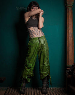 Pants Woman / Sky Alien Green - ATLANTIS - Yacxilan Artwear