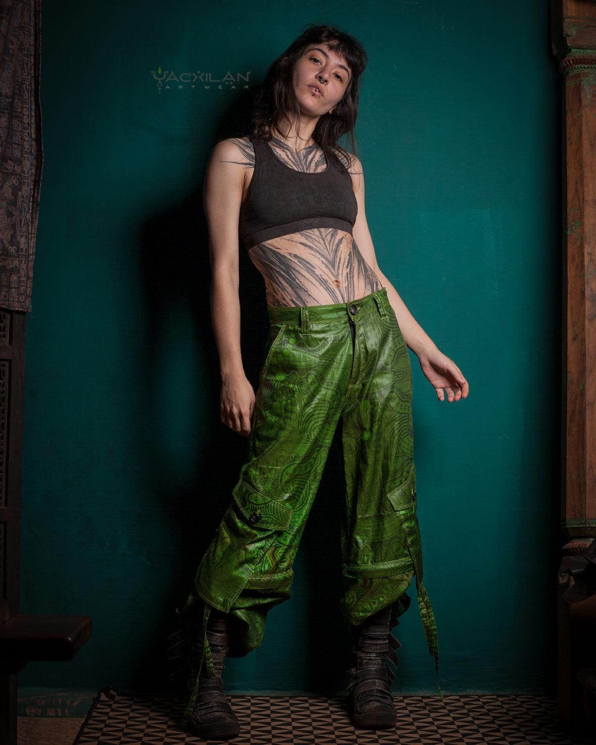 Pants Woman / Sky Alien Green - ATLANTIS - Yacxilan Artwear