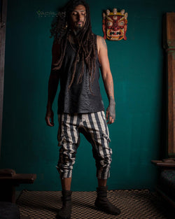 Pants Men Pirate / Thick Linen Printed - CIRKUS FREAK - Yacxilan Artwear