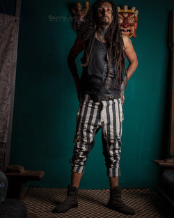 Pants Men Pirate / Thick Linen Printed - CIRKUS FREAK - Yacxilan Artwear