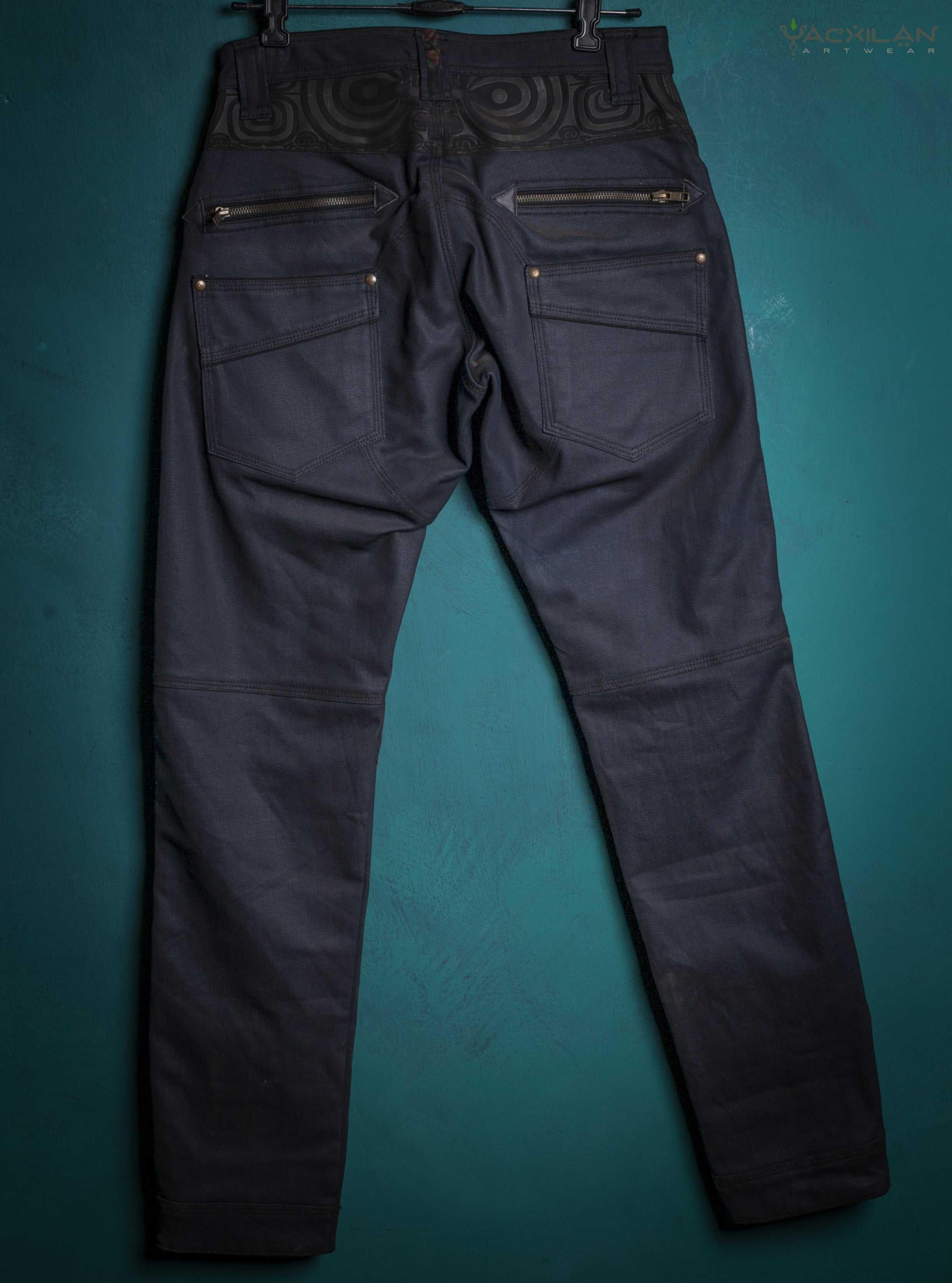 Pants Men - NEW BLACK WAXED DENIM - Yacxilan Artwear