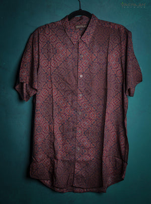 Shirt Men Half Sleeves / Bamboo - Dark REDERDELIKS