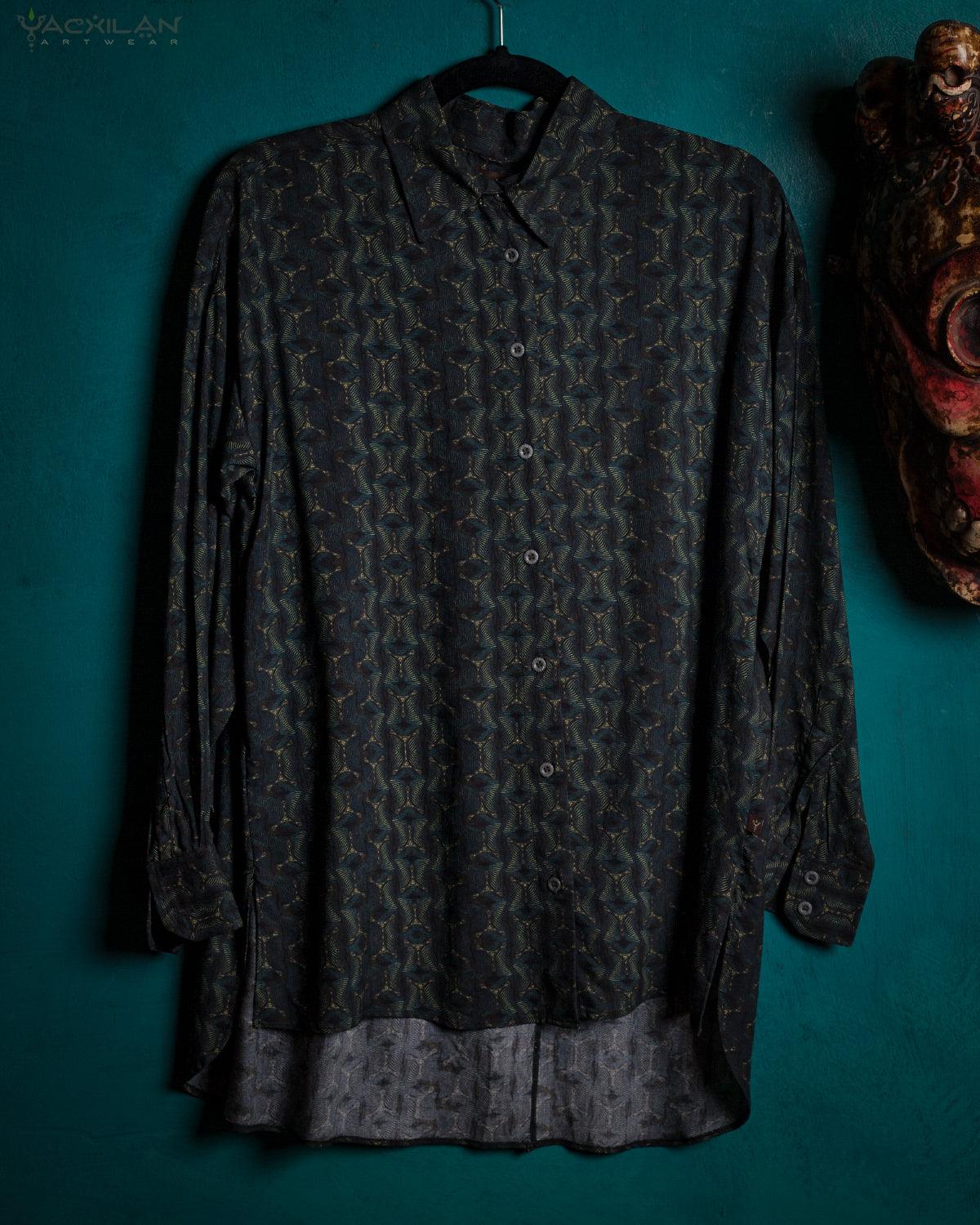 Shirt Woman Long Sleeves Backsplit / Viscose - ELECTROMIEL - Yacxilan Artwear