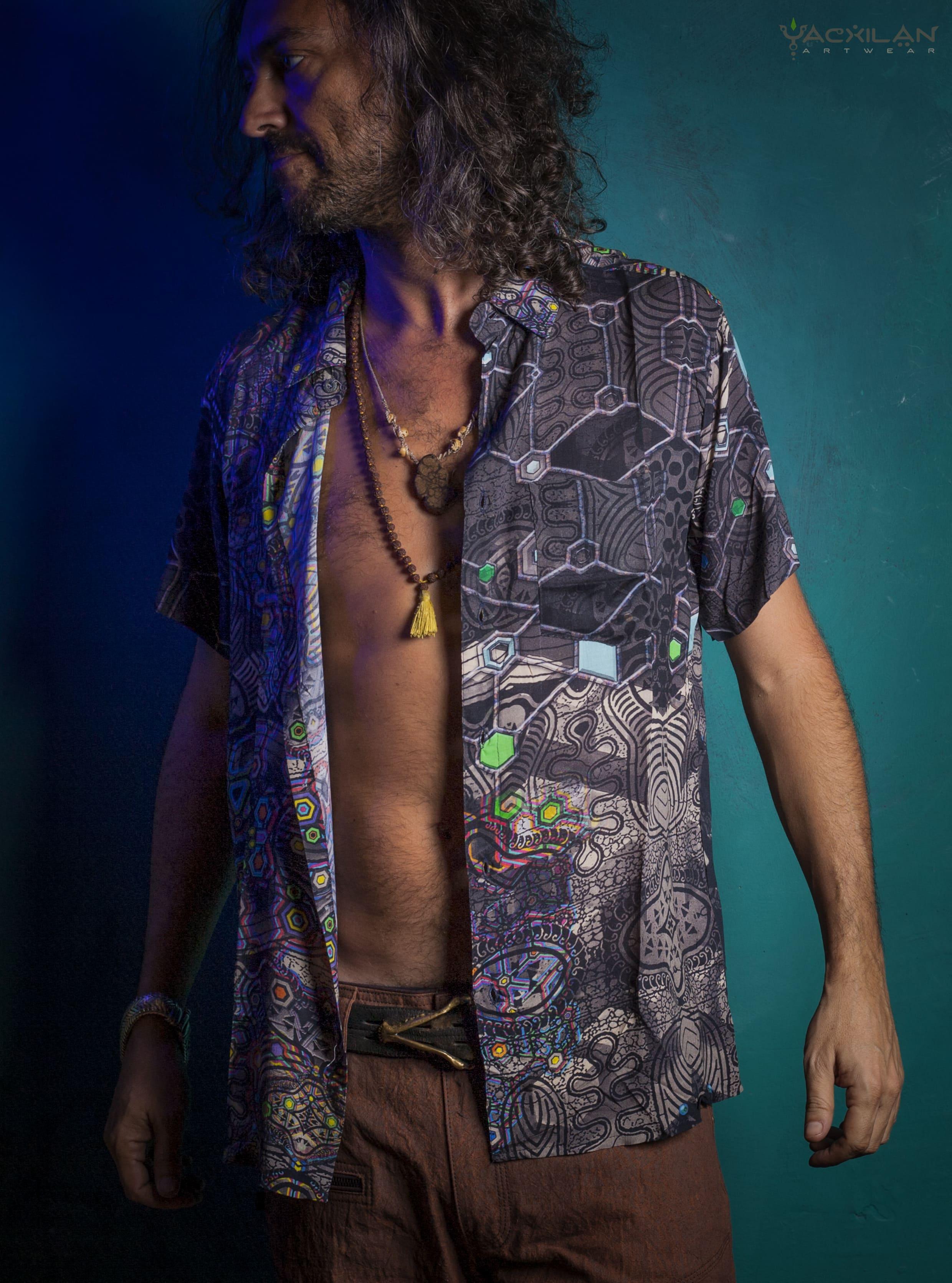 Shirt Men Half Sleeves / Bamboo - PSYGALAK Yacxilan Artwear