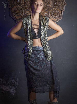 Shirt Woman Sleeveless / Silk - BONE MAORIBONES Yacxilan Artwear