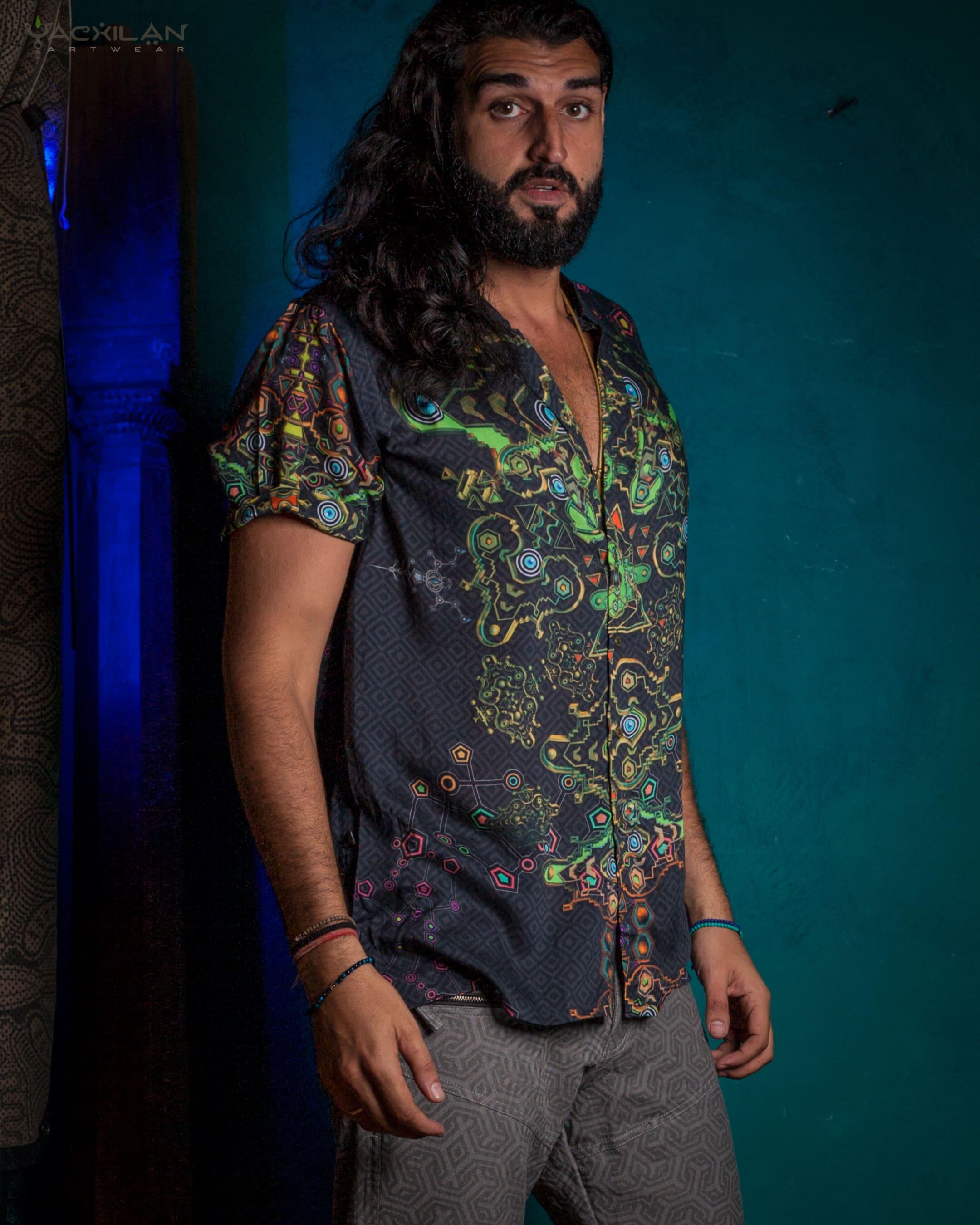 Shirt Men Half Sleeves / Bamboo - ALIENIPIBOSKY - Yacxilan Artwear