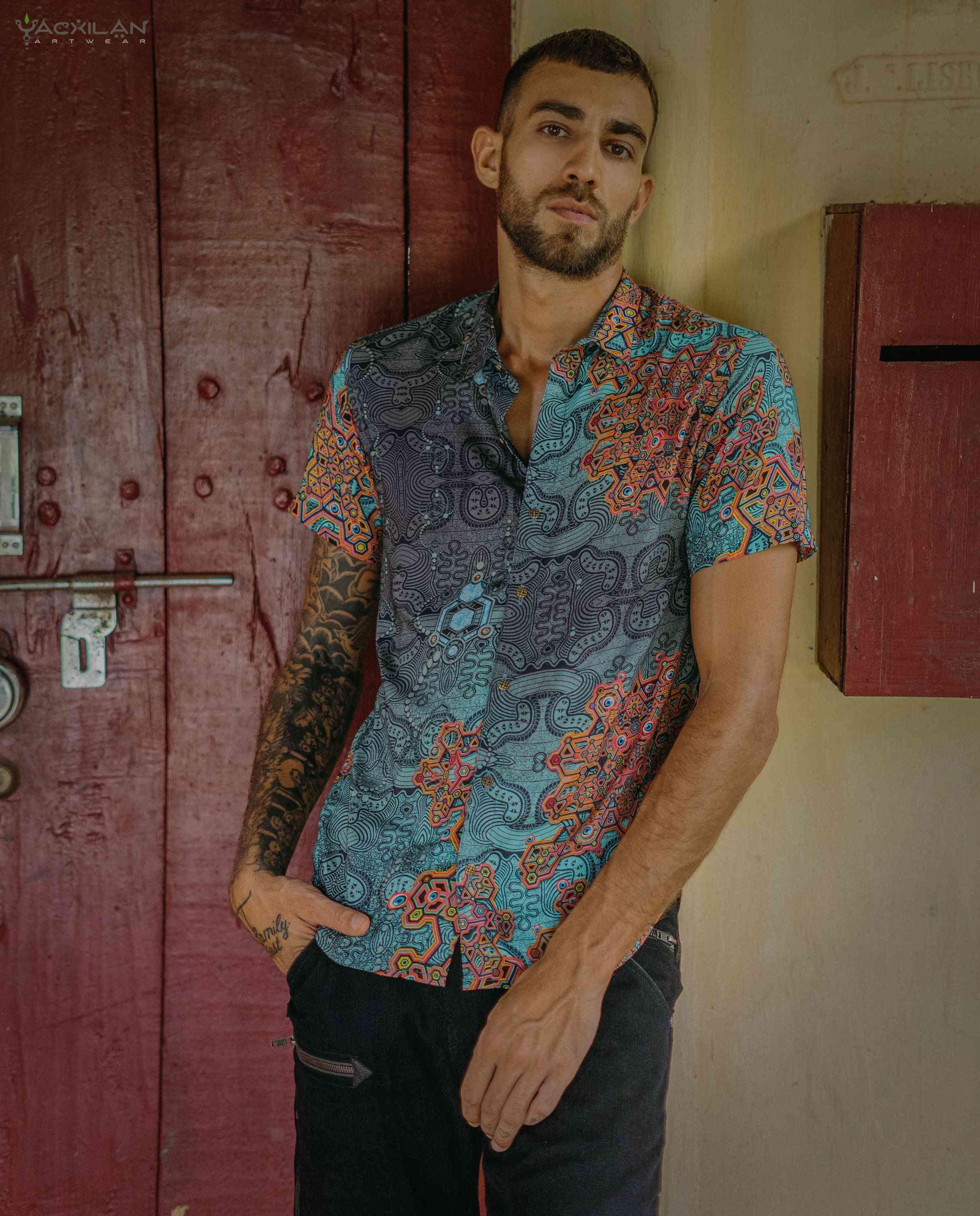 Shirt Men Half Sleeves / Bamboo - ATLANTIS - Yacxilan Artwear