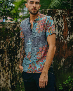 Shirt Men Half Sleeves / Bamboo - ATLANTIS - Yacxilan Artwear