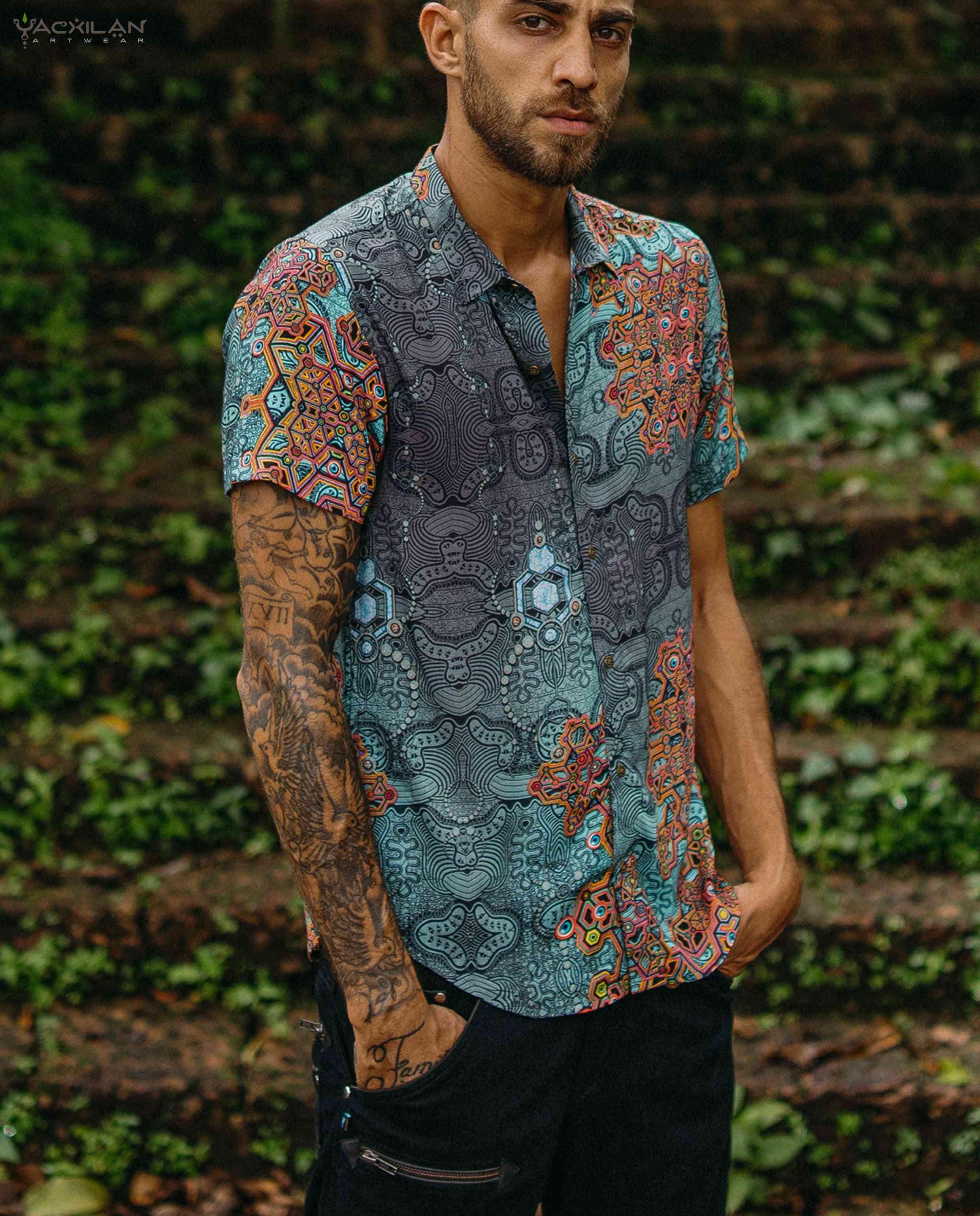 Shirt Men Half Sleeves / Bamboo - ATLANTIS - Yacxilan Artwear