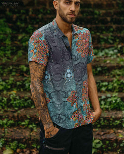 Shirt Men Half Sleeves / Bamboo - ATLANTIS - Yacxilan Artwear