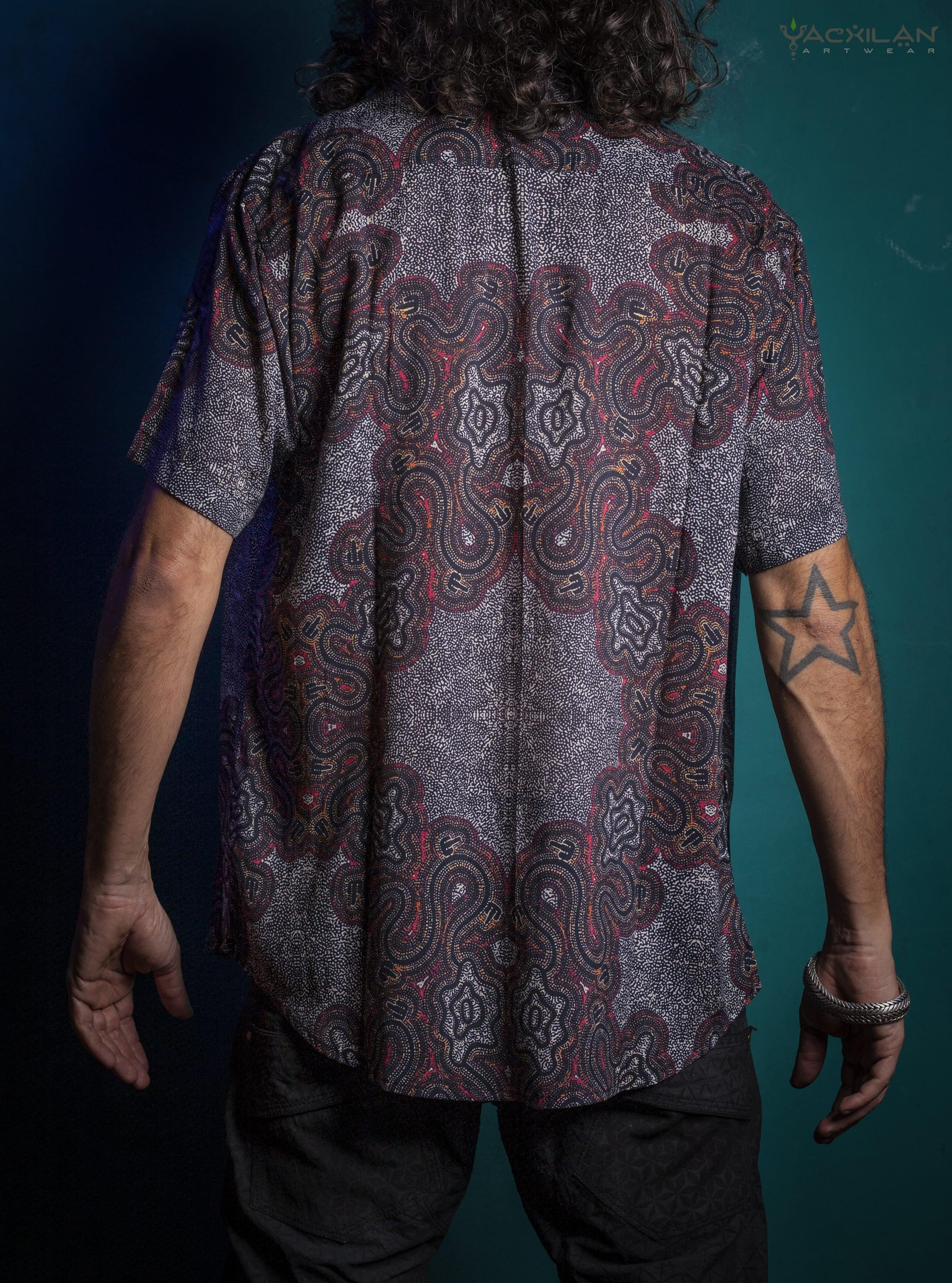 Shirt Men Half Sleeves / Bamboo - OZZYSNAKES - Yacxilan Artwear