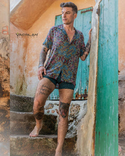 Shirt Men Half Sleeves / Bamboo - SOL HUIRRAZ - Yacxilan Artwear