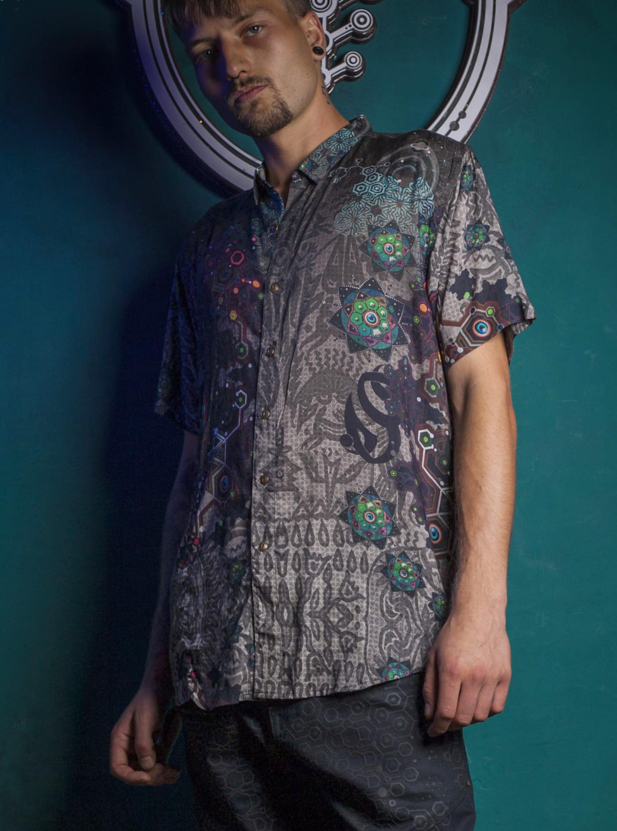 Shirt Men Half Sleeves / Bamboo - VENADO BLANCO - Yacxilan Artwear