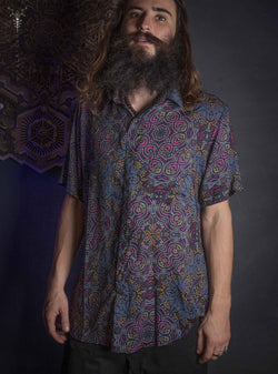 Shirt Men Half Sleeves / Bamboo - DARK HUIRRAZ - Yacxilan Artwear