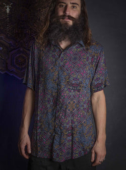 Shirt Men Half Sleeves / Bamboo - DARK HUIRRAZ - Yacxilan Artwear