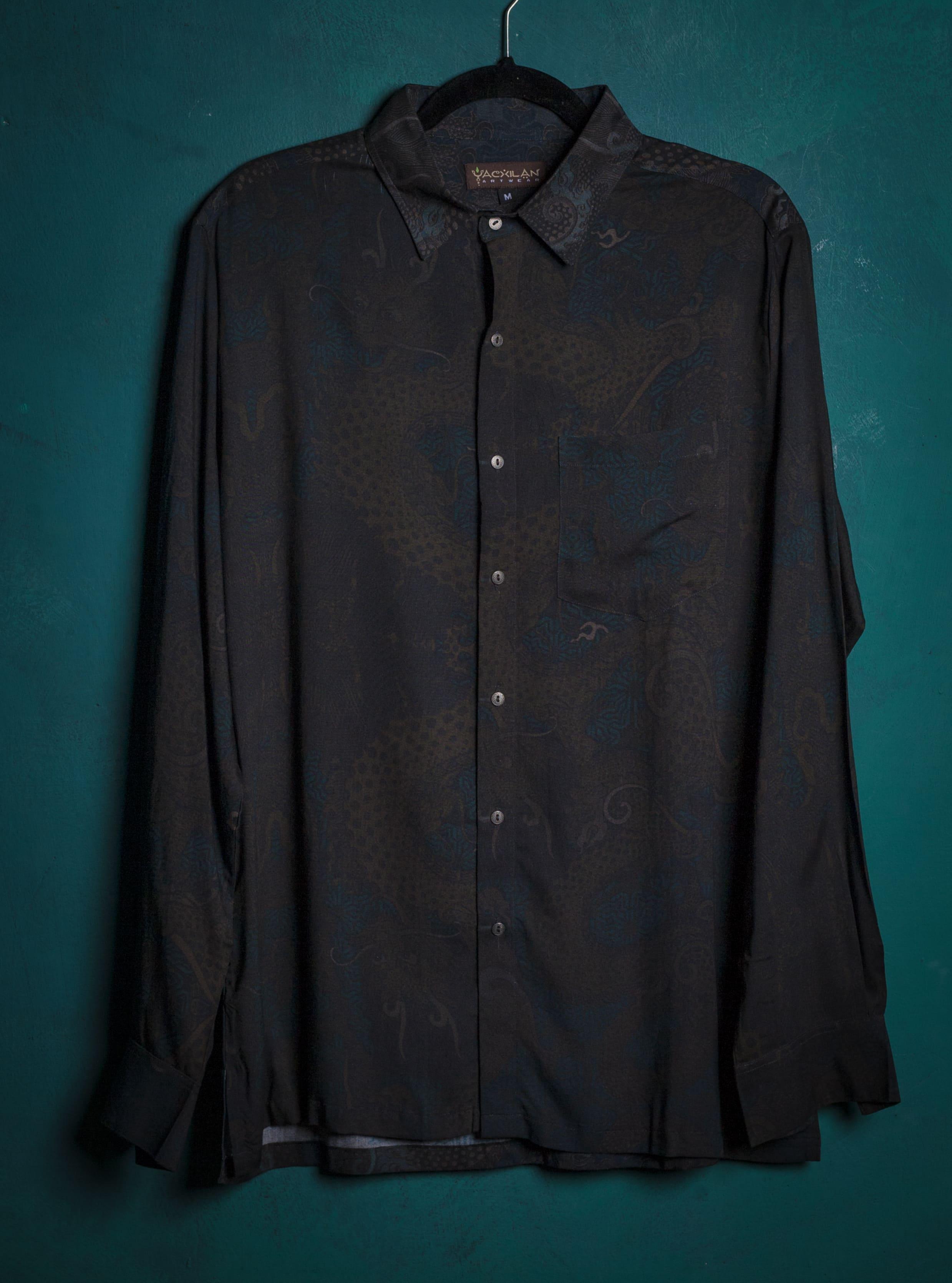 Shirt Men Fullsleeves / Viscose - DRAGON - Yacxilan Artwear