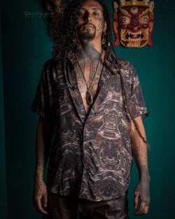 Shirt Men Half Sleeves / Bamboo - DENDE Dark Mix - Yacxilan Artwear