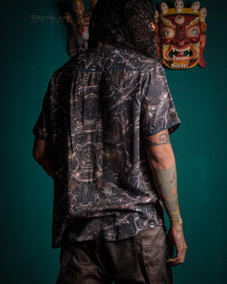 Shirt Men Half Sleeves / Bamboo - DENDE Dark Mix - Yacxilan Artwear