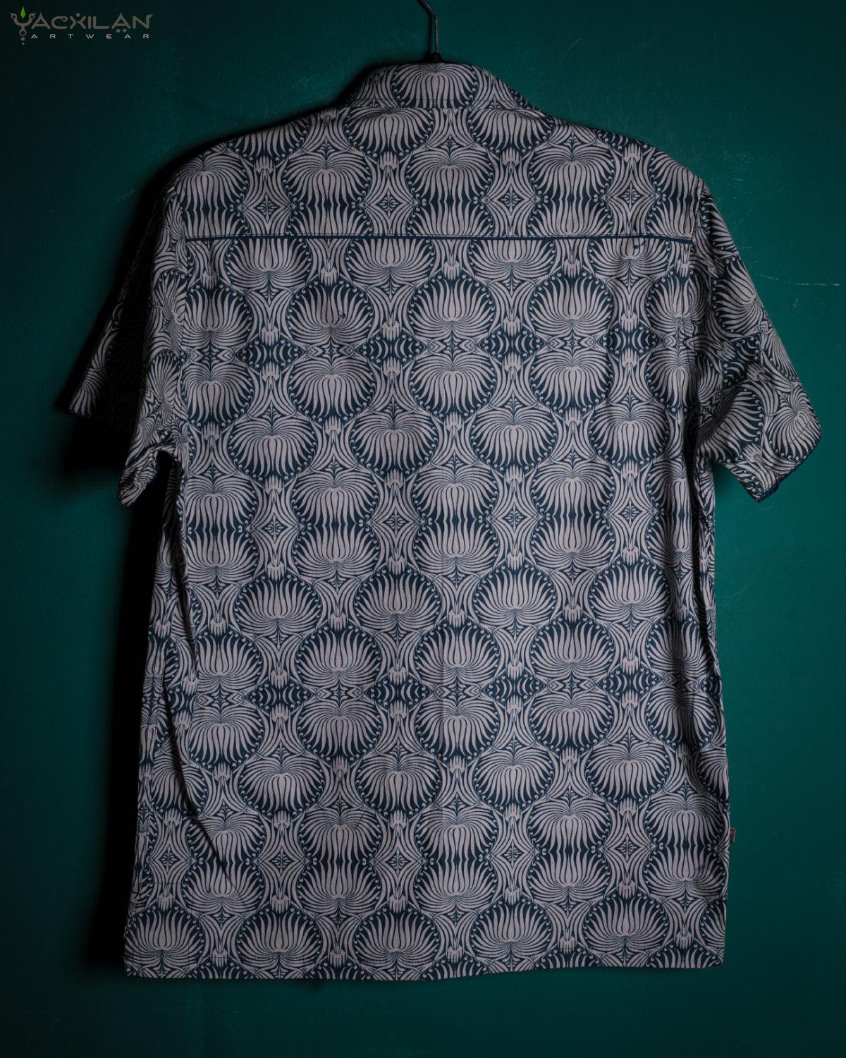 Shirt Men Half Sleeves / Cotton Jacquard Special Edition - LEAVES - Yacxilan Artwear