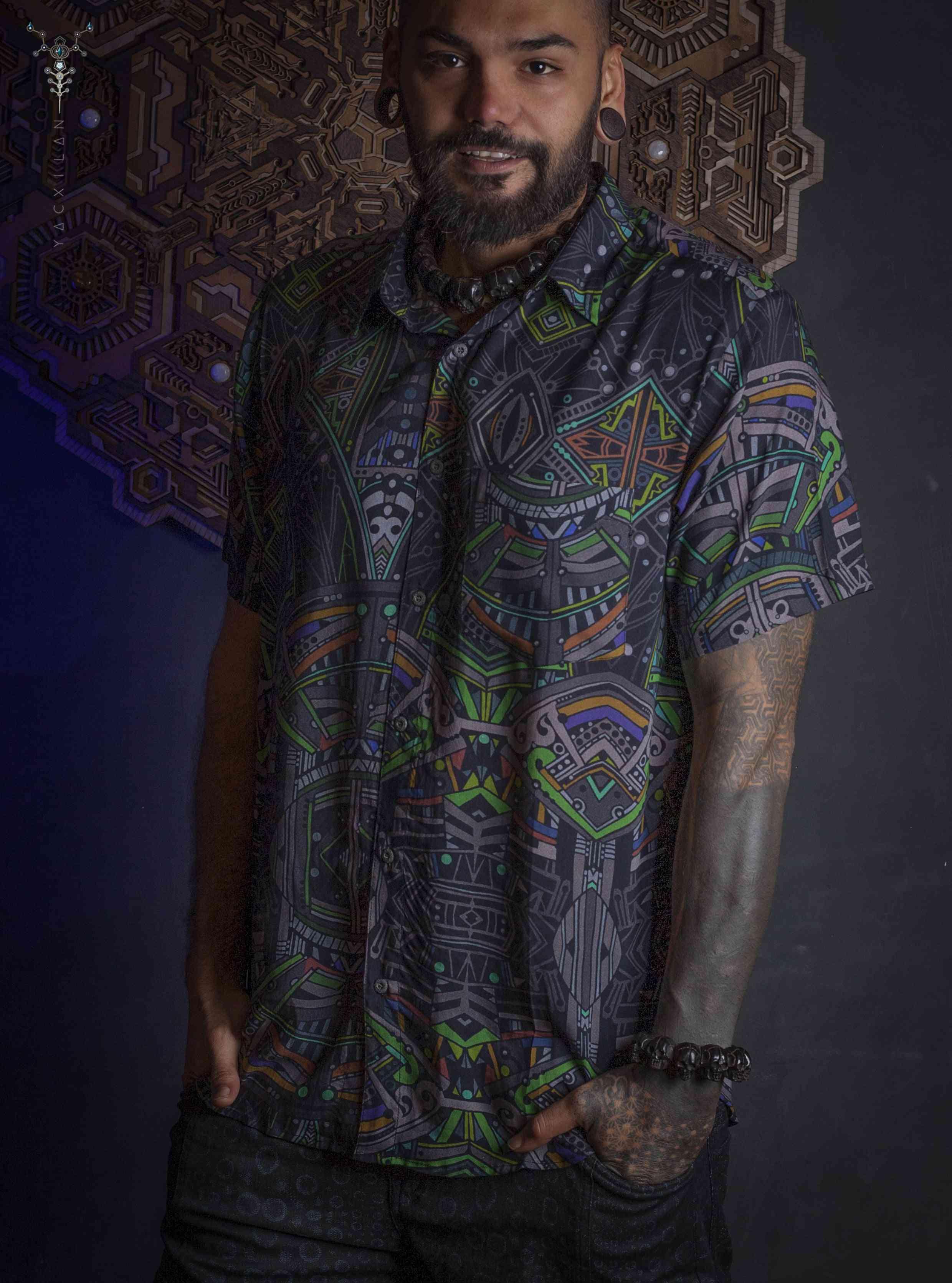 Shirt Men Half Sleeves / Bamboo - POPPYFIELDS - Yacxilan Artwear