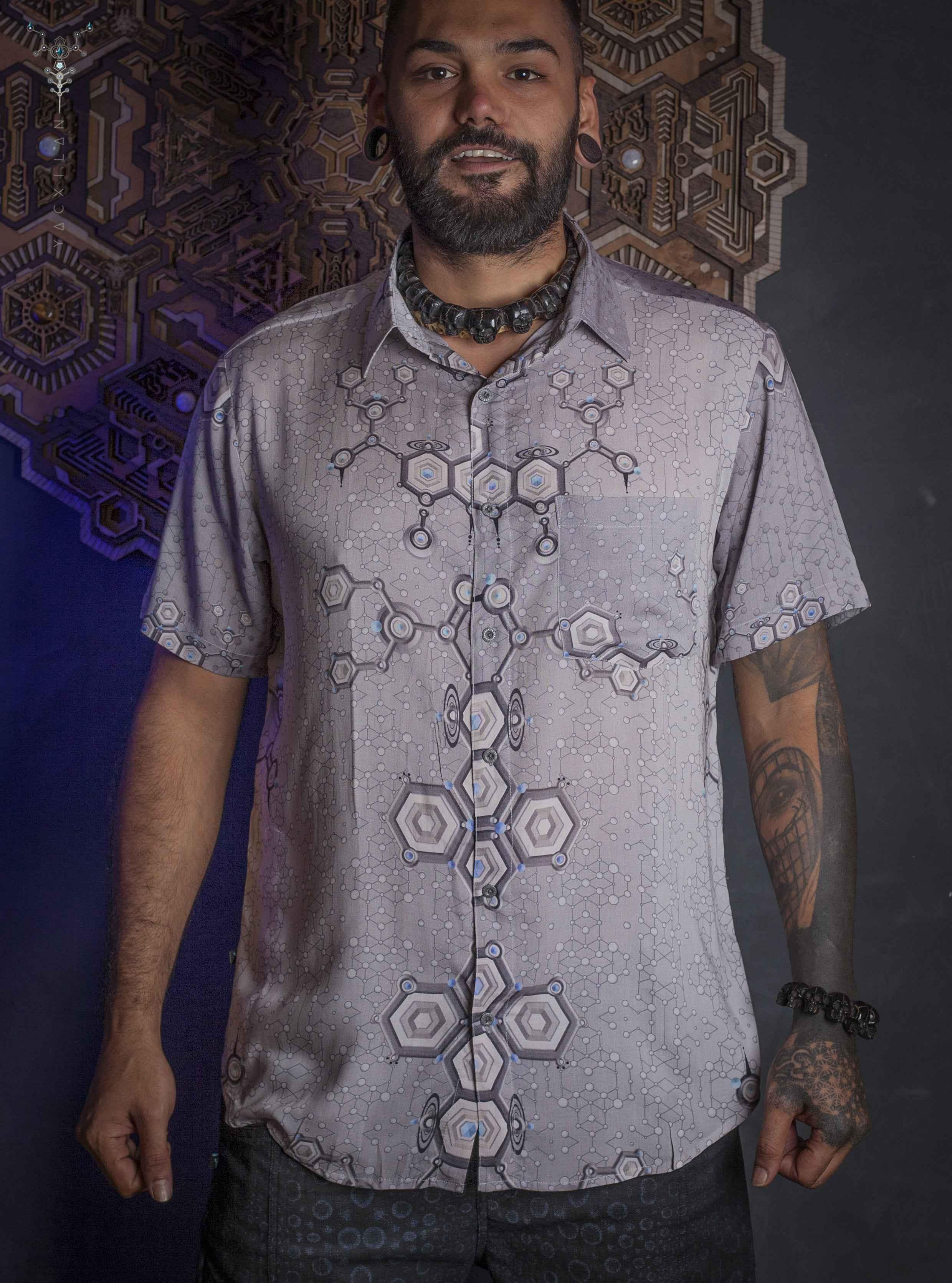 Shirt Men Half Sleeves / Bamboo - LSDNA - Yacxilan Artwear