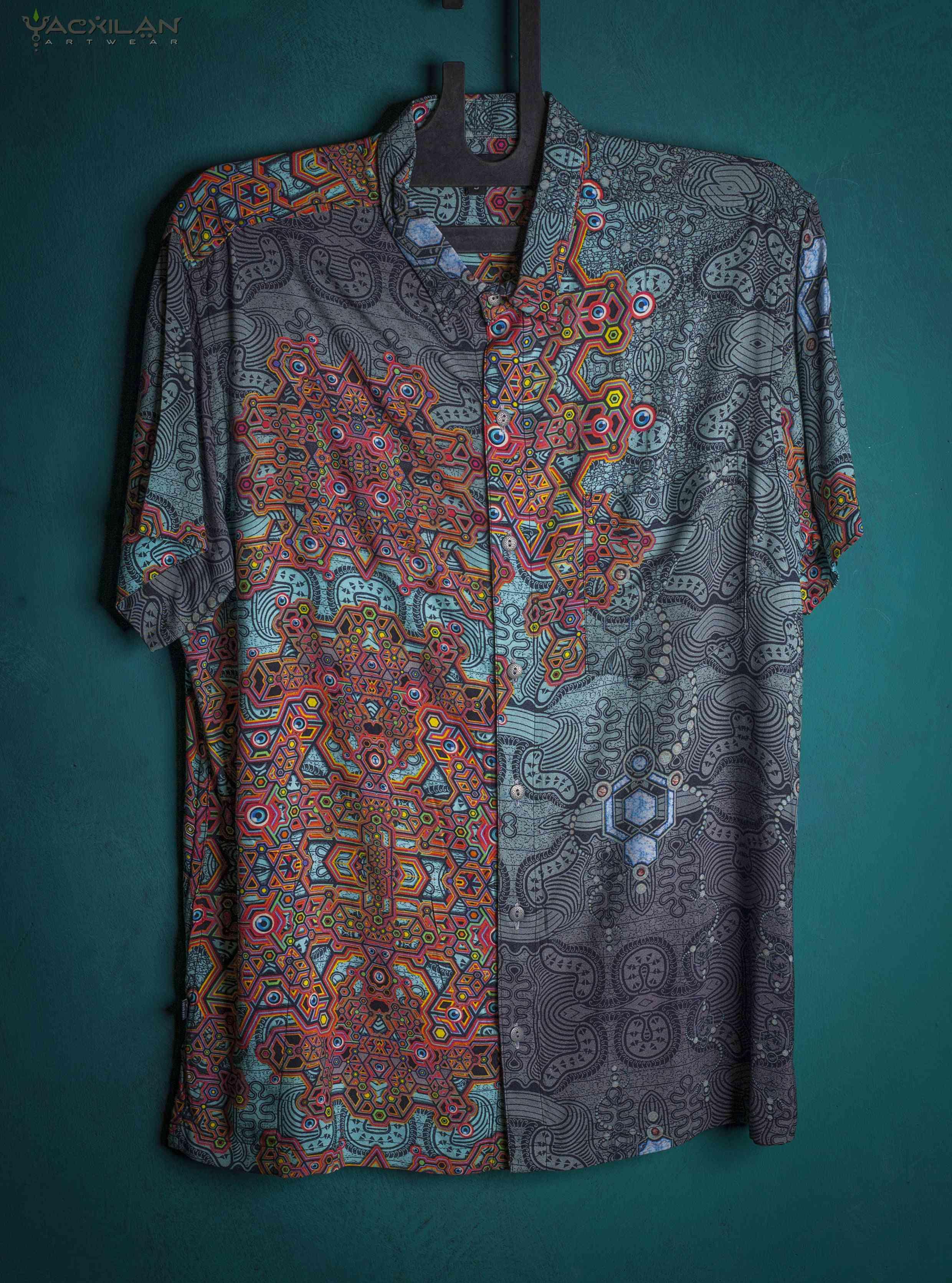 Shirt Men Half Sleeves / Viscose - ATLANTIS - Yacxilan Artwear