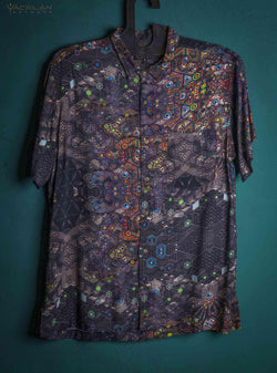 Shirt Men Half Sleeves / Viscose - PSYCHEDELIKA GALACTIKA - Yacxilan Artwear