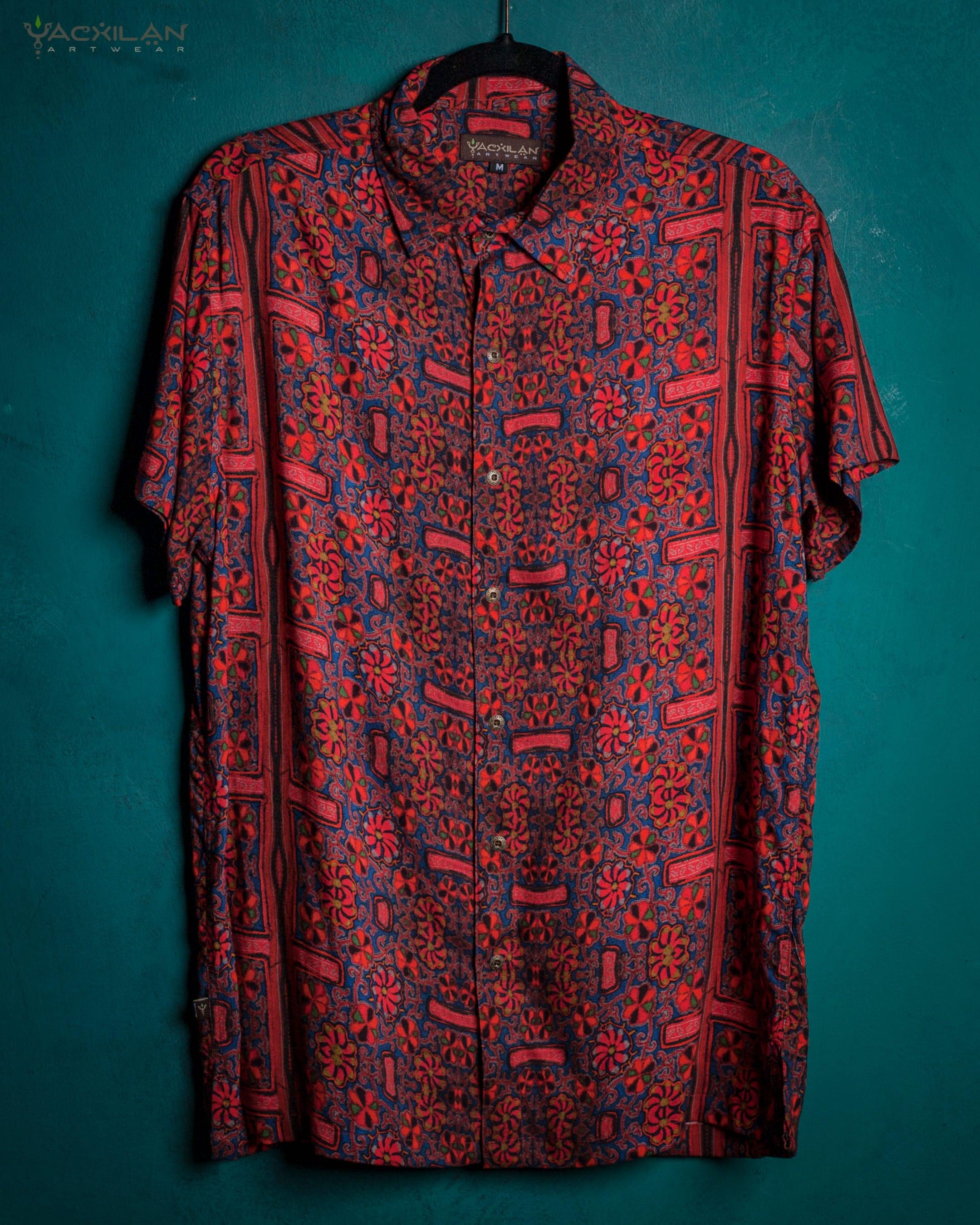 Shirt Men Half Sleeves / Viscose - PANAMA CANAL - Yacxilan Artwear