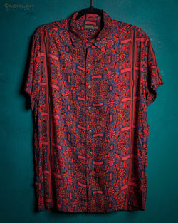 Shirt Men Half Sleeves / Viscose - PANAMA CANAL - Yacxilan Artwear